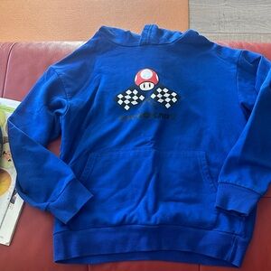 Mario cart Blue Kids Hoodie with Racing Graphic size 10